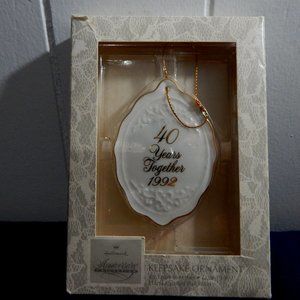 Hallmark Keepsake Ornament; 40 Years Together 1992